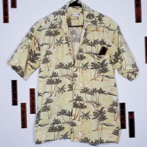 Vintage Destructed Hawaiian Shirt - Golden Palms